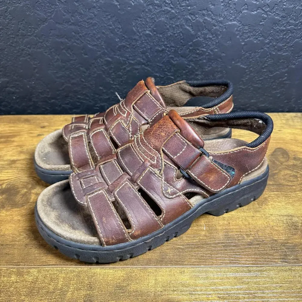 Journeys Fisherman 90-1031-911 Brown Leather Sandals‎ Mens Size 9